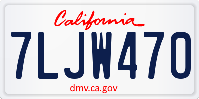 CA license plate 7LJW470