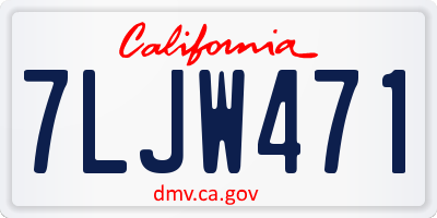 CA license plate 7LJW471
