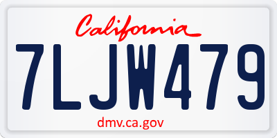 CA license plate 7LJW479