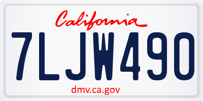 CA license plate 7LJW490
