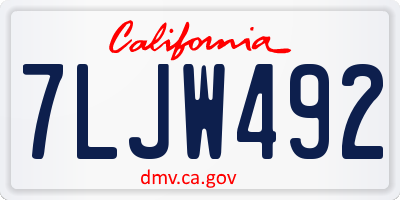 CA license plate 7LJW492