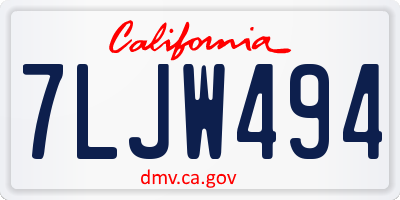 CA license plate 7LJW494