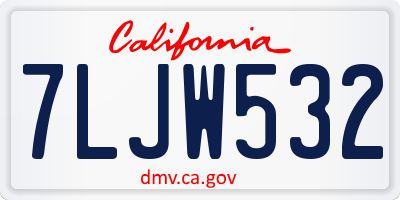 CA license plate 7LJW532