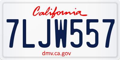 CA license plate 7LJW557