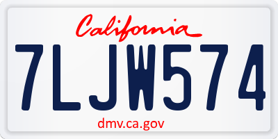 CA license plate 7LJW574