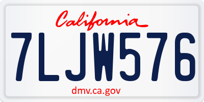 CA license plate 7LJW576
