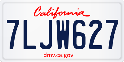 CA license plate 7LJW627