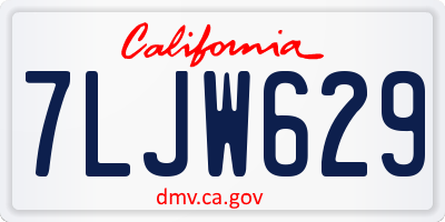 CA license plate 7LJW629