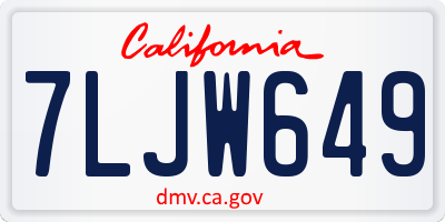 CA license plate 7LJW649