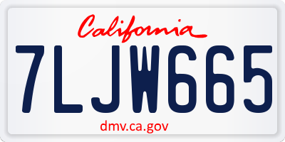 CA license plate 7LJW665