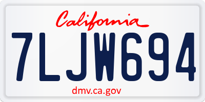 CA license plate 7LJW694