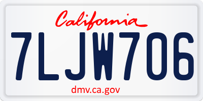 CA license plate 7LJW706