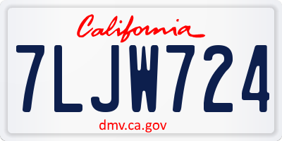 CA license plate 7LJW724