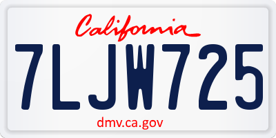CA license plate 7LJW725