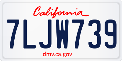 CA license plate 7LJW739