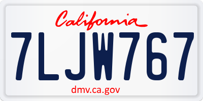 CA license plate 7LJW767