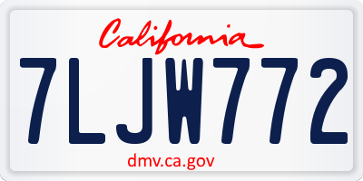 CA license plate 7LJW772