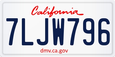 CA license plate 7LJW796
