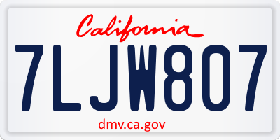 CA license plate 7LJW807