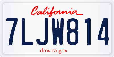 CA license plate 7LJW814