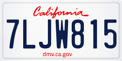 CA license plate 7LJW815