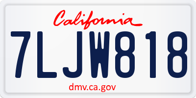CA license plate 7LJW818
