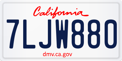 CA license plate 7LJW880