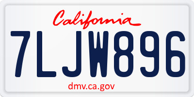 CA license plate 7LJW896