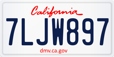 CA license plate 7LJW897