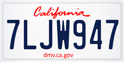 CA license plate 7LJW947
