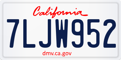 CA license plate 7LJW952