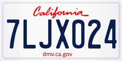 CA license plate 7LJX024