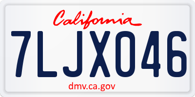 CA license plate 7LJX046