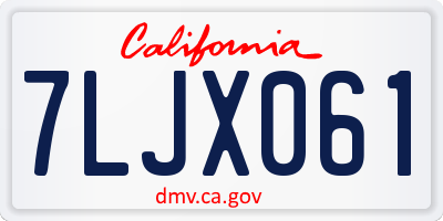 CA license plate 7LJX061