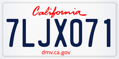 CA license plate 7LJX071