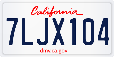 CA license plate 7LJX104