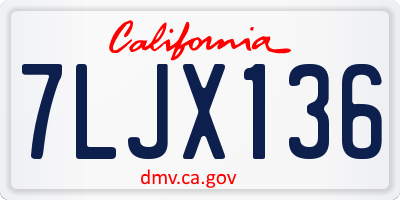 CA license plate 7LJX136