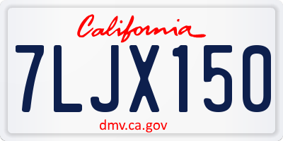 CA license plate 7LJX150