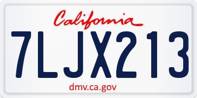 CA license plate 7LJX213