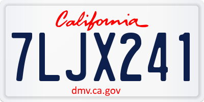 CA license plate 7LJX241