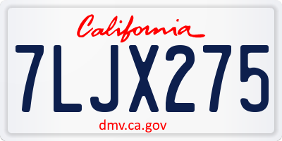 CA license plate 7LJX275