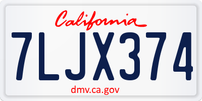 CA license plate 7LJX374