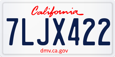 CA license plate 7LJX422