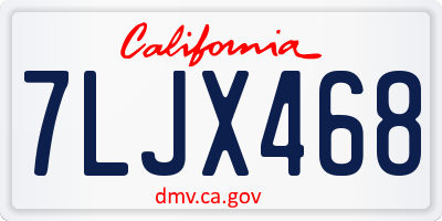 CA license plate 7LJX468