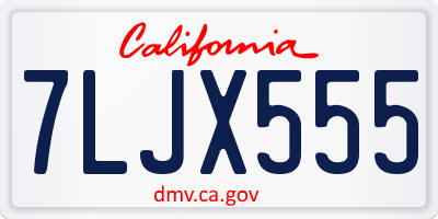 CA license plate 7LJX555