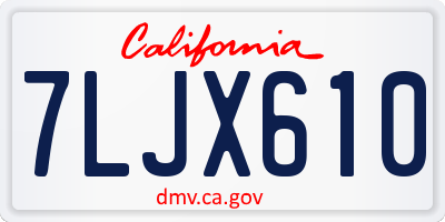 CA license plate 7LJX610