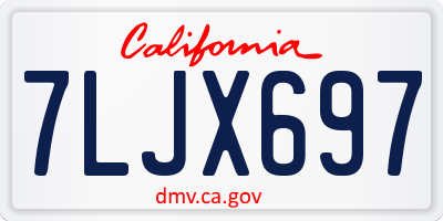 CA license plate 7LJX697