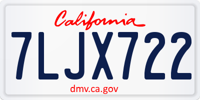 CA license plate 7LJX722