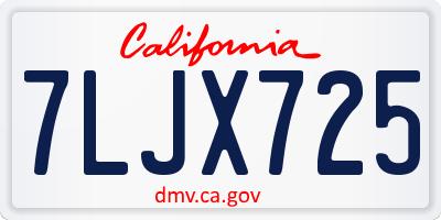 CA license plate 7LJX725