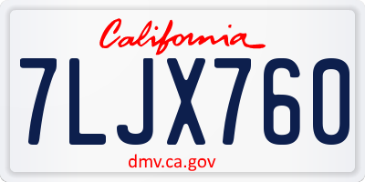 CA license plate 7LJX760